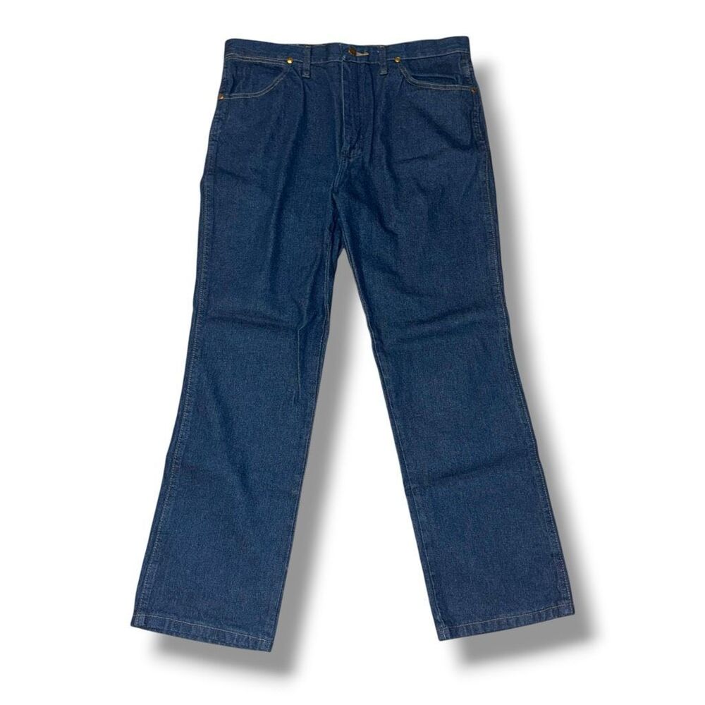 Wrangler Cowboy Cut Raw Indigo Blue Jeans Sz 35/30